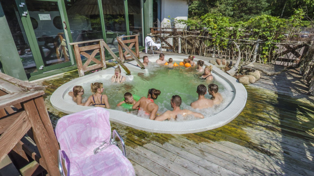 Jacuzzi on the terrace, water park Warmia in Poland