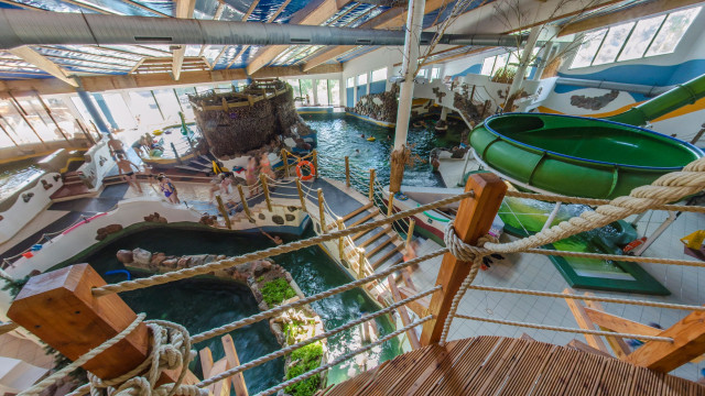 Sailing yacht in the water park Warmia