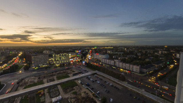 Roof, view of the hotel Kaliningrad, TC Plaza