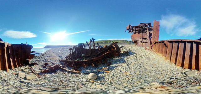 Wrecked ship on Kildin Island