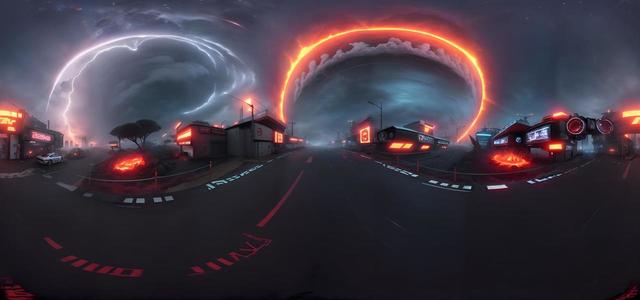 realistic lava  death  cyberpunk  city  neon 