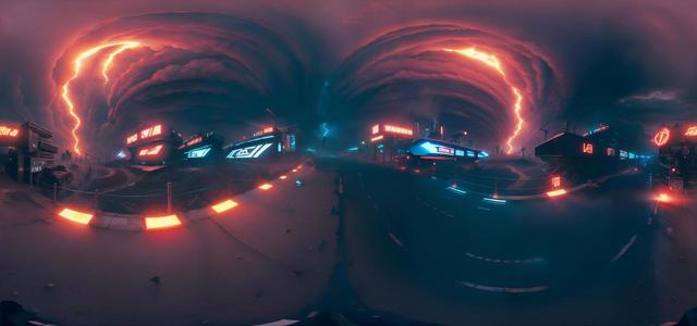 realistic toxic  lava death  cyberpunk  city 
