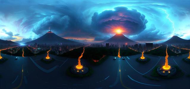 realistic volumetric lava  cyberpunk concept ar