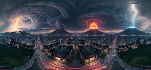 realistic lava  cyberpunk concept art  thunders (5)