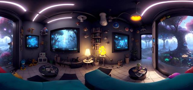 modern computer animation mushrooms  cyberpunk  