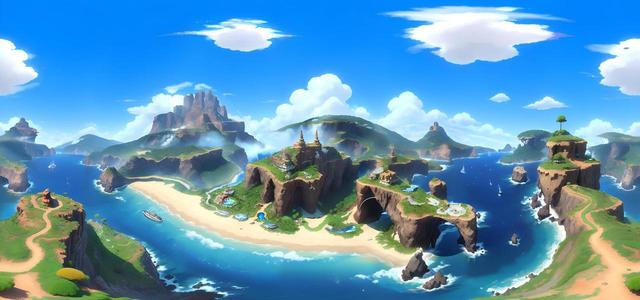modern computer animation mountains and sea on pan (1)