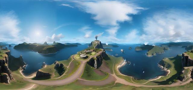 realistic art pandora sea mountains field ar