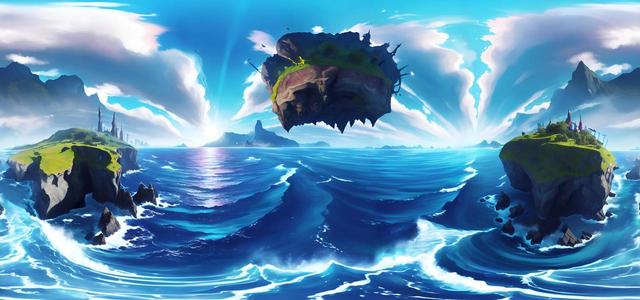 realistic sea mountains field art station su