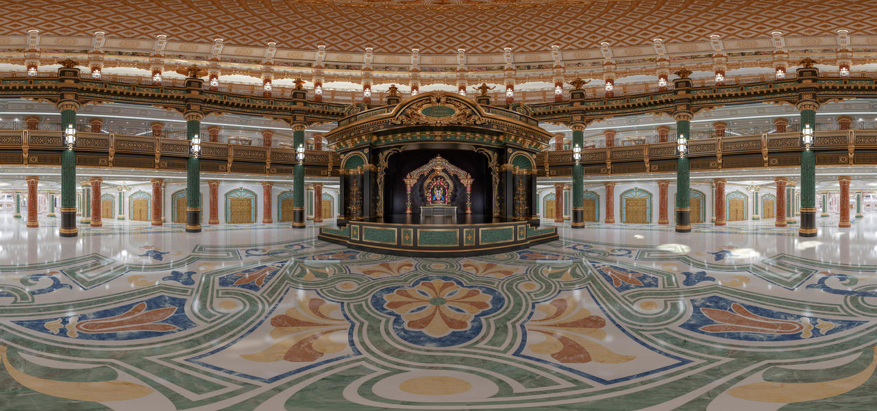 Lord Nrisimha Altar Room - Interior Design with Darshan | 360° panorama ...