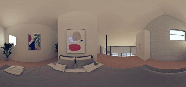 AA Unit 9  Loft Bedroom Panorama