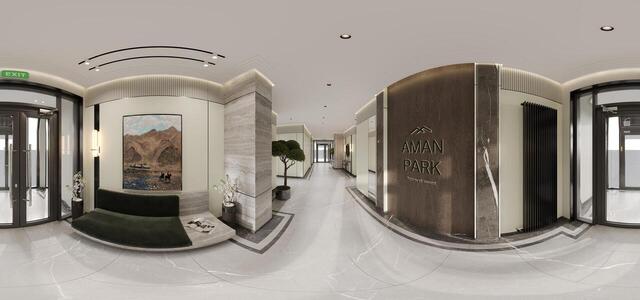 Entrance of residential complex Aman (Kerege group)