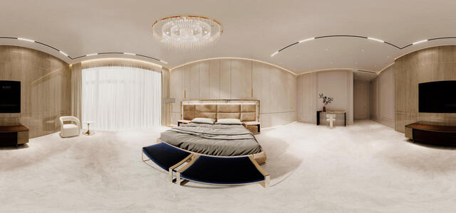 O Bedroom with mouldings