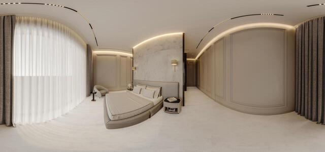 Isk Bedroom with mouldings