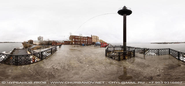 Arkhangelsk distillery ALVIZ, View from the embankment, 3D tour