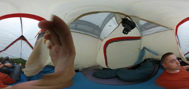 In a tent