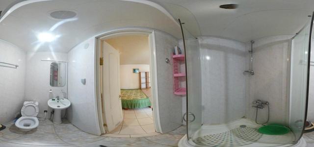 Санузел, душ в большом однокомнатном