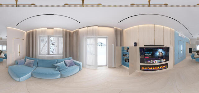 living room (open closet)