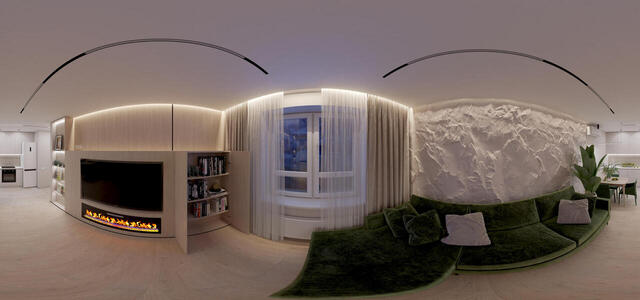living room-open closet (evening)