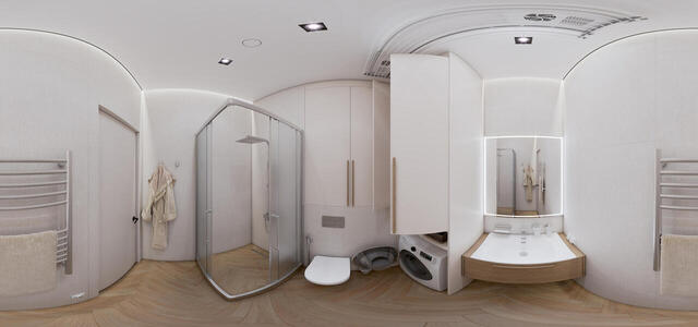 shower room (open doors)