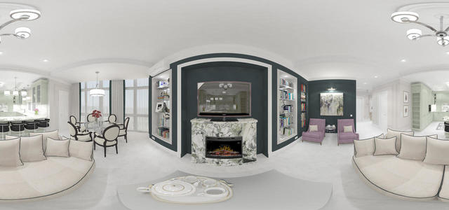Fireplace sitting area