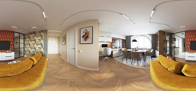 360 living room retro Interactive LightMix software