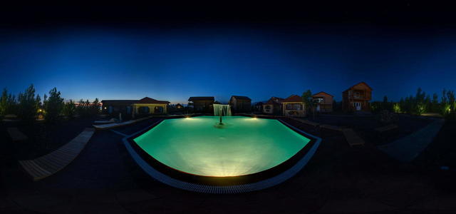 Swimming pool, night