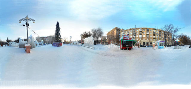 New Year tree in the square of the Metallurgists. 30. 12. 2015
